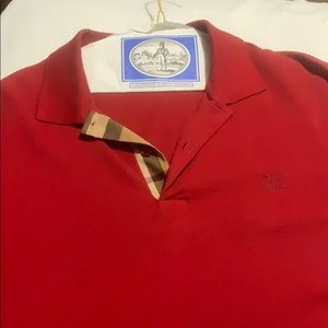 Red Burberry polo